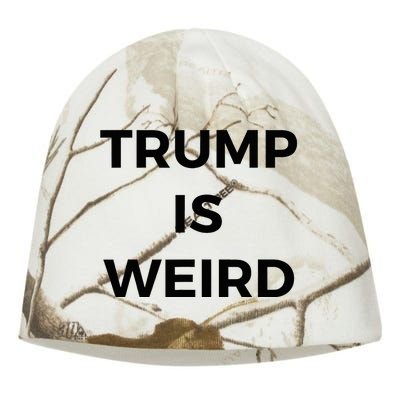 Trump Is Weird Funny Saying Meme Sign Kati - Camo Knit Beanie