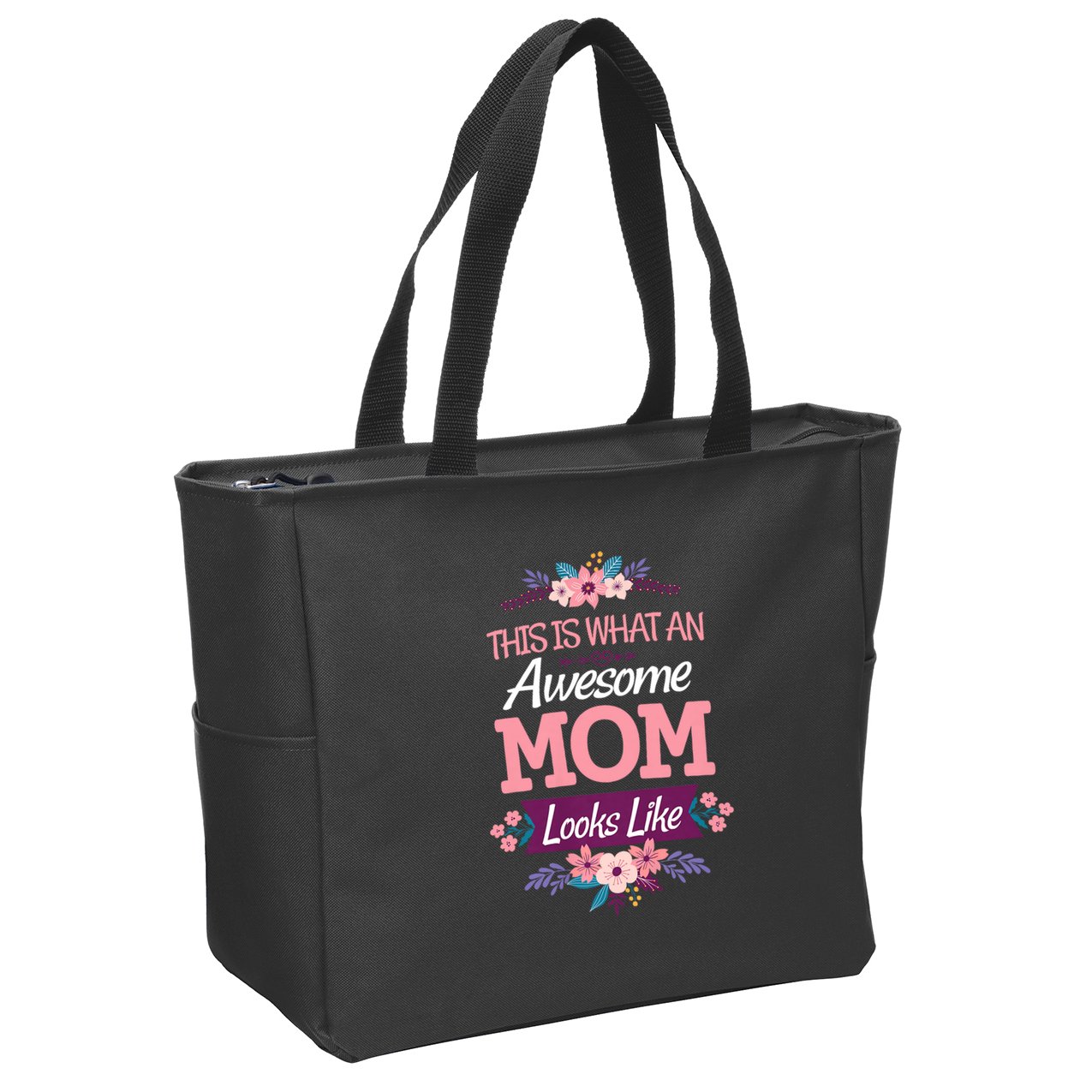 This Is What An Awesome Mom Looks Like On Mothers Day Zip Tote Bag