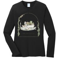 Today I Will Take Life Easy Vintage Frog And Toad Book Lover Ladies Long Sleeve Shirt