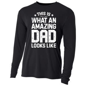 This Is What An Amazing Dad Looks Like Funny Fathers Day Cooling Performance Long Sleeve Crew