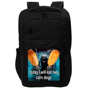 Today I Will Eat Two Corn Dogs Meme Impact Tech Backpack