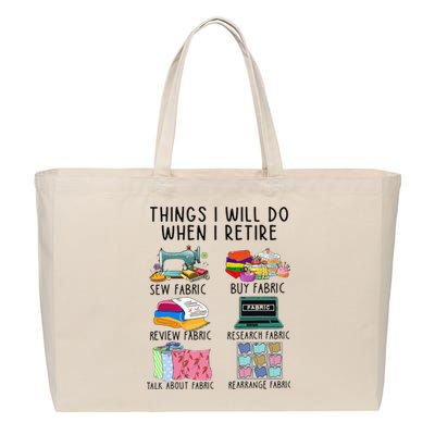 Things I Will Do When I Retire Sewing Fabric Funny Sewing Cotton Canvas Jumbo Tote