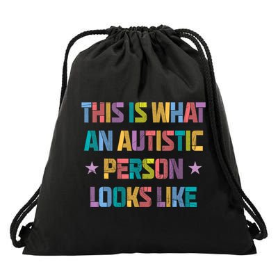 This Is What An Autistic Person Looks Like Funny Sayings Drawstring Bag