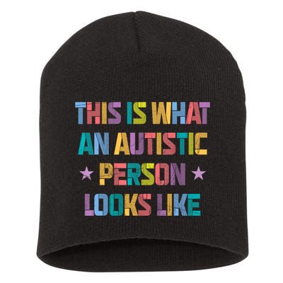 This Is What An Autistic Person Looks Like Funny Sayings Short Acrylic Beanie
