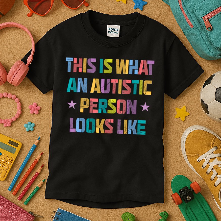 This Is What An Autistic Person Looks Like Funny Sayings Kids T-Shirt