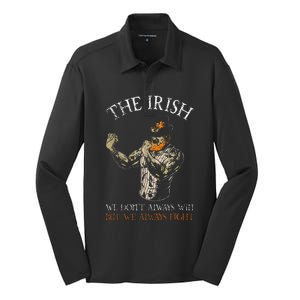 The Irish We DonT Always Win But We Always Fight Silk Touch Performance Long Sleeve Polo