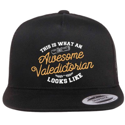 This Is What An Awesome Valedictorian Looks Like Graduation Flat Bill Trucker Hat