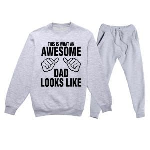 This Is What An Awesome Dad Looks Like Premium Crewneck Sweatsuit Set