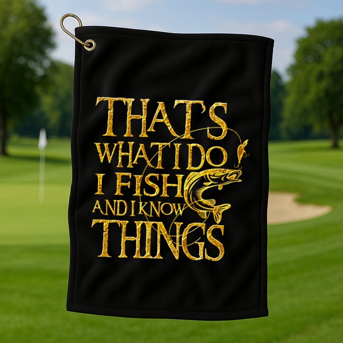 That Is What I Do I Fish And I Know Things Golf Towel