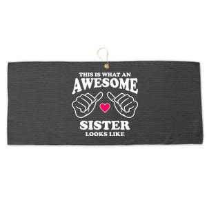 This Is What An Awesome Sister Looks Like Large Microfiber Waffle Golf Towel