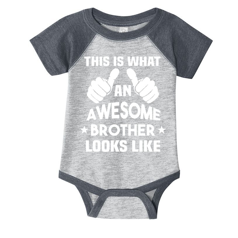 This Is What An Awesome Brother Looks Like Gift Infant Baby Jersey Bodysuit