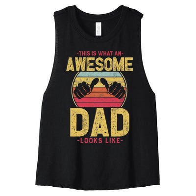 This Is What An Awesome Dad Looks Like Women's Racerback Cropped Tank