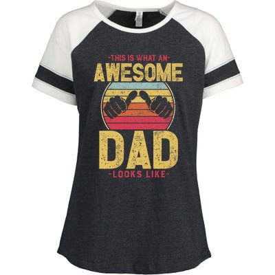 This Is What An Awesome Dad Looks Like Enza Ladies Jersey Colorblock Tee