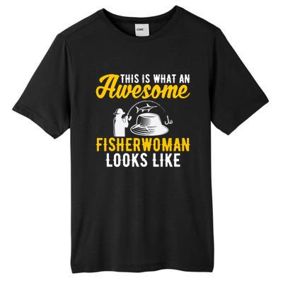 This Is What An Awesome Fisher Looks Like Fishing Mom Gift Tall Fusion ChromaSoft Performance T-Shirt