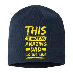 This Is What An Amazing Dad Looks Like Happy Father Day Gift Sustainable Beanie