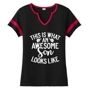 This Is What An Awesome Son Looks Like Son Ladies Halftime Notch Neck Tee