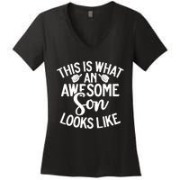 This Is What An Awesome Son Looks Like Son Women's V-Neck T-Shirt