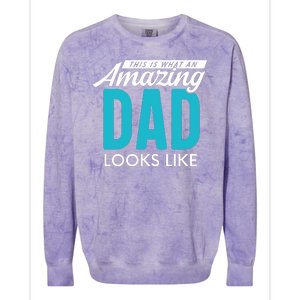 This Is What An Amazing Dad Looks Like Colorblast Crewneck Sweatshirt