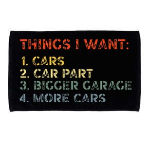 Things I Want In My Life Car Garage Funny Car Lovers Dad Microfiber Hand Towel