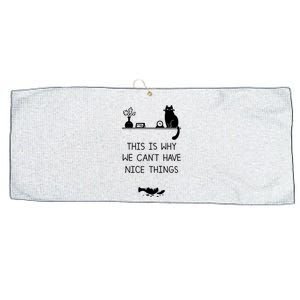 This Is Why We Cant Have Nice Things Black Cat Large Microfiber Waffle Golf Towel