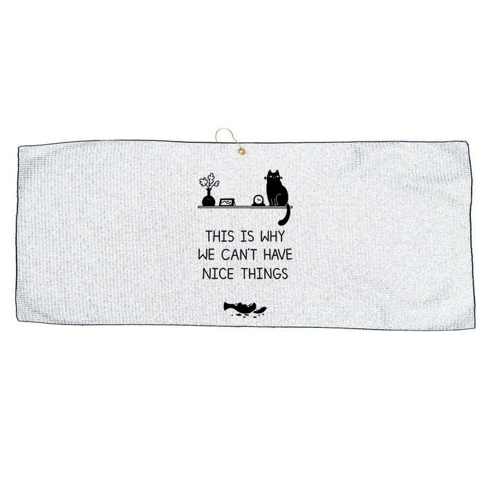 This Is Why We Cant Have Nice Things Black Cat Large Microfiber Waffle Golf Towel