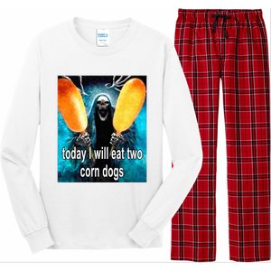 Today I Will Eat Two Corn Dogs Long Sleeve Pajama Set