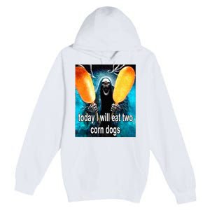 Today I Will Eat Two Corn Dogs Premium Pullover Hoodie