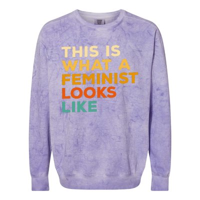 This Is What A Feminist Looks Like Feminism Advocate Colorblast Crewneck Sweatshirt