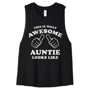 This Is What Awesome Auntie Looks Like Women's Racerback Cropped Tank