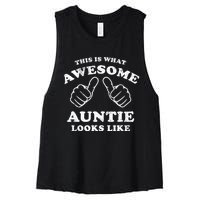 This Is What Awesome Auntie Looks Like Women's Racerback Cropped Tank