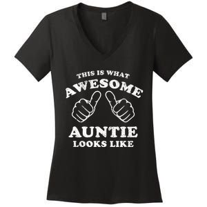 This Is What Awesome Auntie Looks Like Women's V-Neck T-Shirt