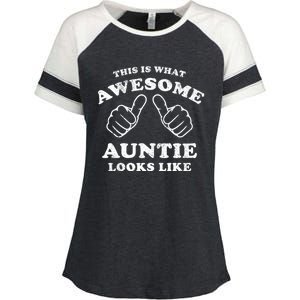 This Is What Awesome Auntie Looks Like Enza Ladies Jersey Colorblock Tee