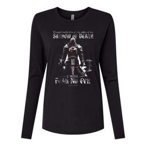 Though I Walk Through The Valley Of The Shadow Womens Cotton Relaxed Long Sleeve T-Shirt