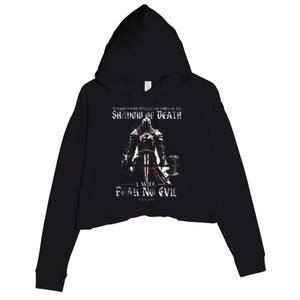 Though I Walk Through The Valley Of The Shadow Crop Fleece Hoodie