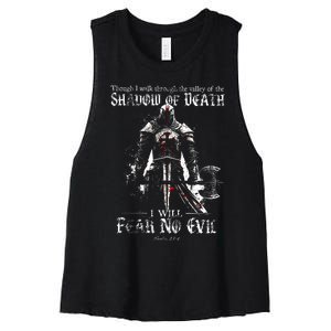 Though I Walk Through The Valley Of The Shadow Women's Racerback Cropped Tank