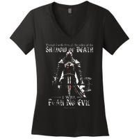 Though I Walk Through The Valley Of The Shadow Women's V-Neck T-Shirt