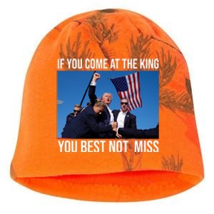 Trump If You Come At The King You Best Not Miss Kati - Camo Knit Beanie