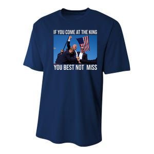 Trump If You Come At The King You Best Not Miss Youth Performance Sprint T-Shirt