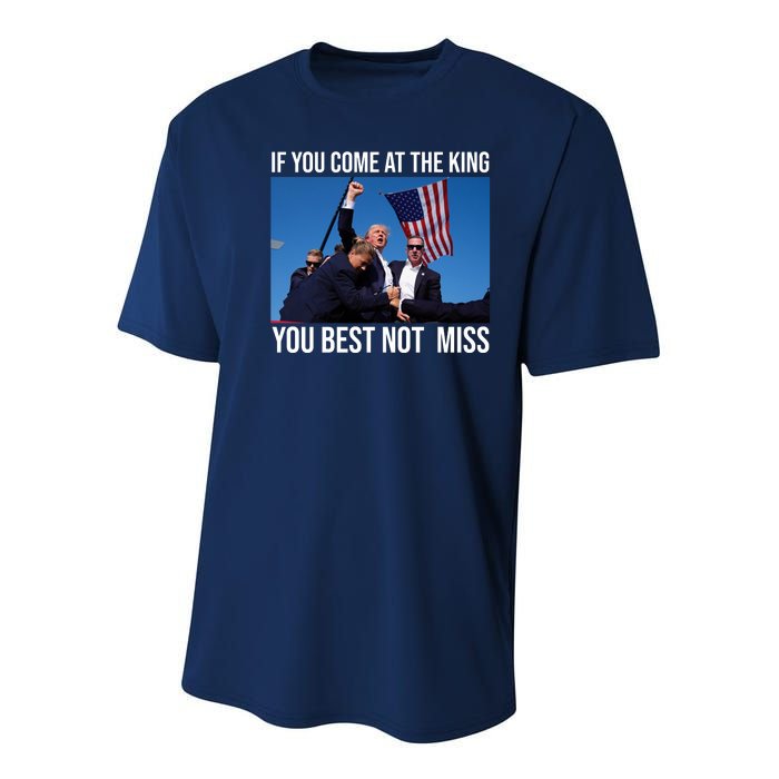 Trump If You Come At The King You Best Not Miss Youth Performance Sprint T-Shirt