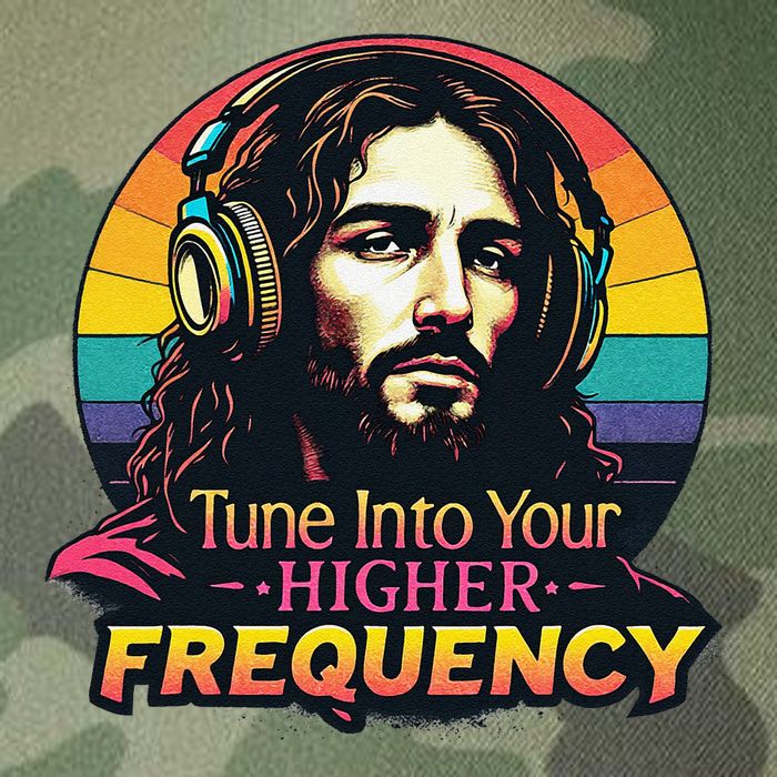 Tune Into Your Higher Frequency Jesus Legacy Tie Dye Trucker Hat