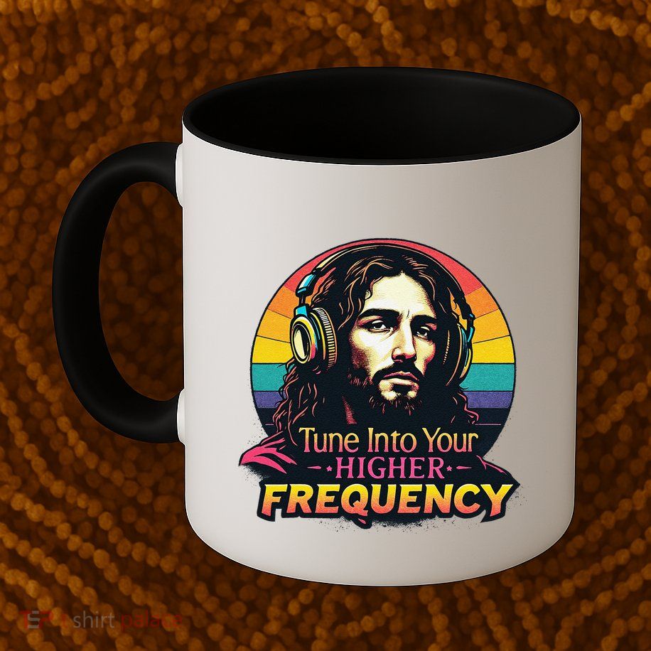 Tune Into Your Higher Frequency Jesus Mug