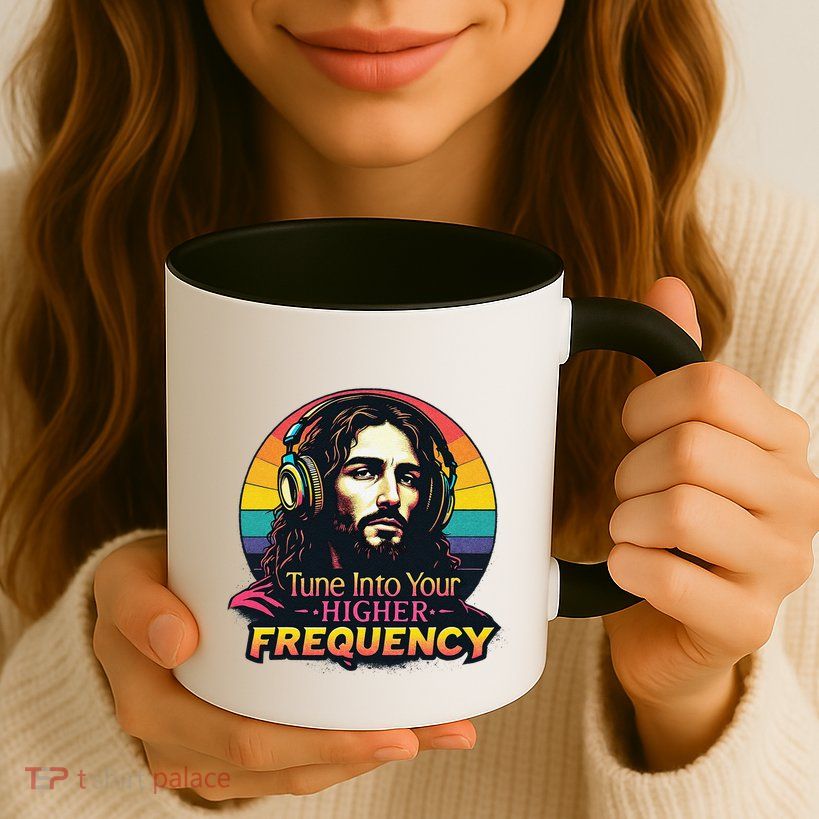 Tune Into Your Higher Frequency Jesus Mug