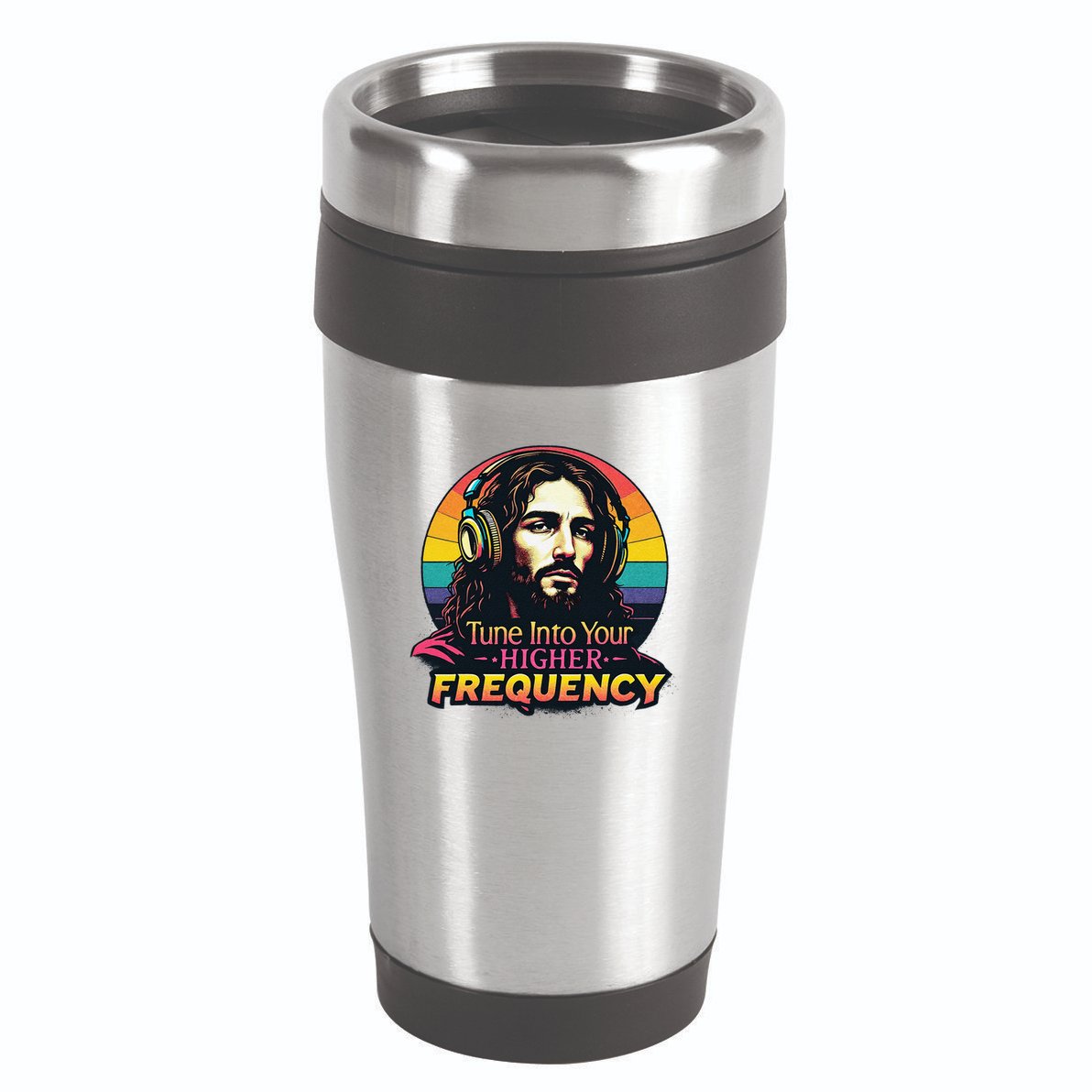 Tune Into Your Higher Frequency Jesus 16oz Travel Tumbler