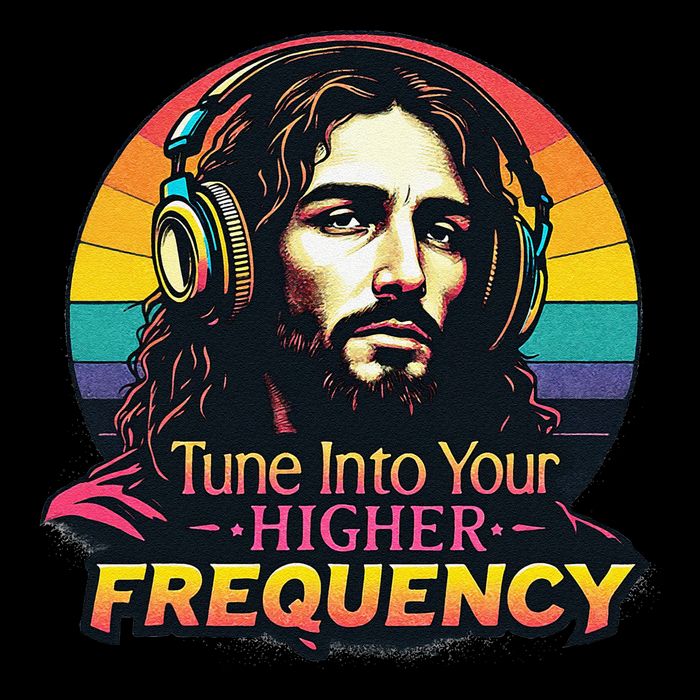 Tune Into Your Higher Frequency Jesus Pom Pom 12in Knit Beanie