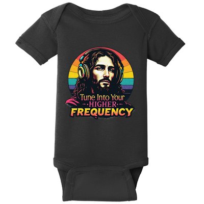 Tune Into Your Higher Frequency Jesus Baby Bodysuit