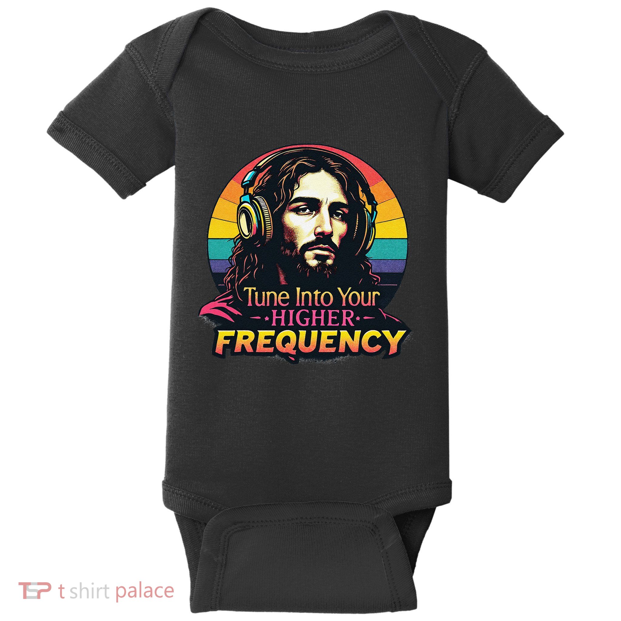 Tune Into Your Higher Frequency Jesus Baby Bodysuit