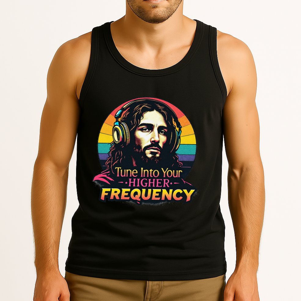 Tune Into Your Higher Frequency Jesus Tank Top