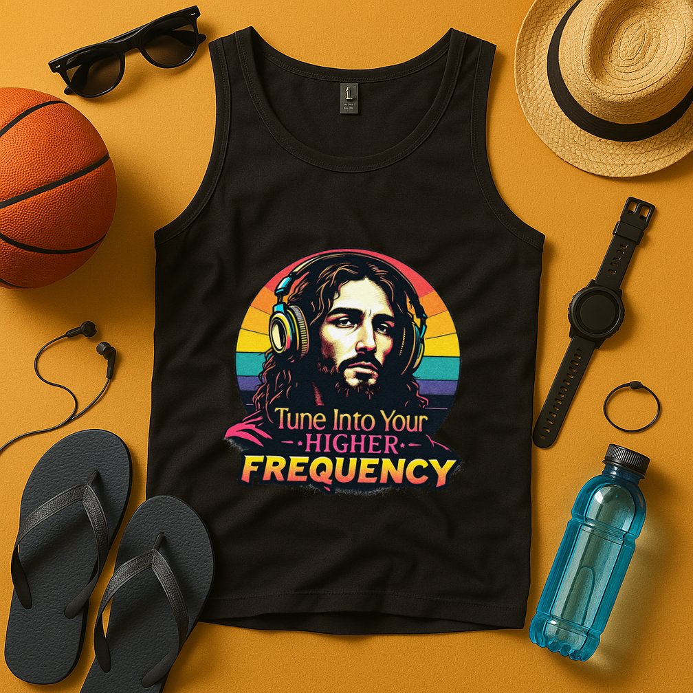 Tune Into Your Higher Frequency Jesus Tank Top