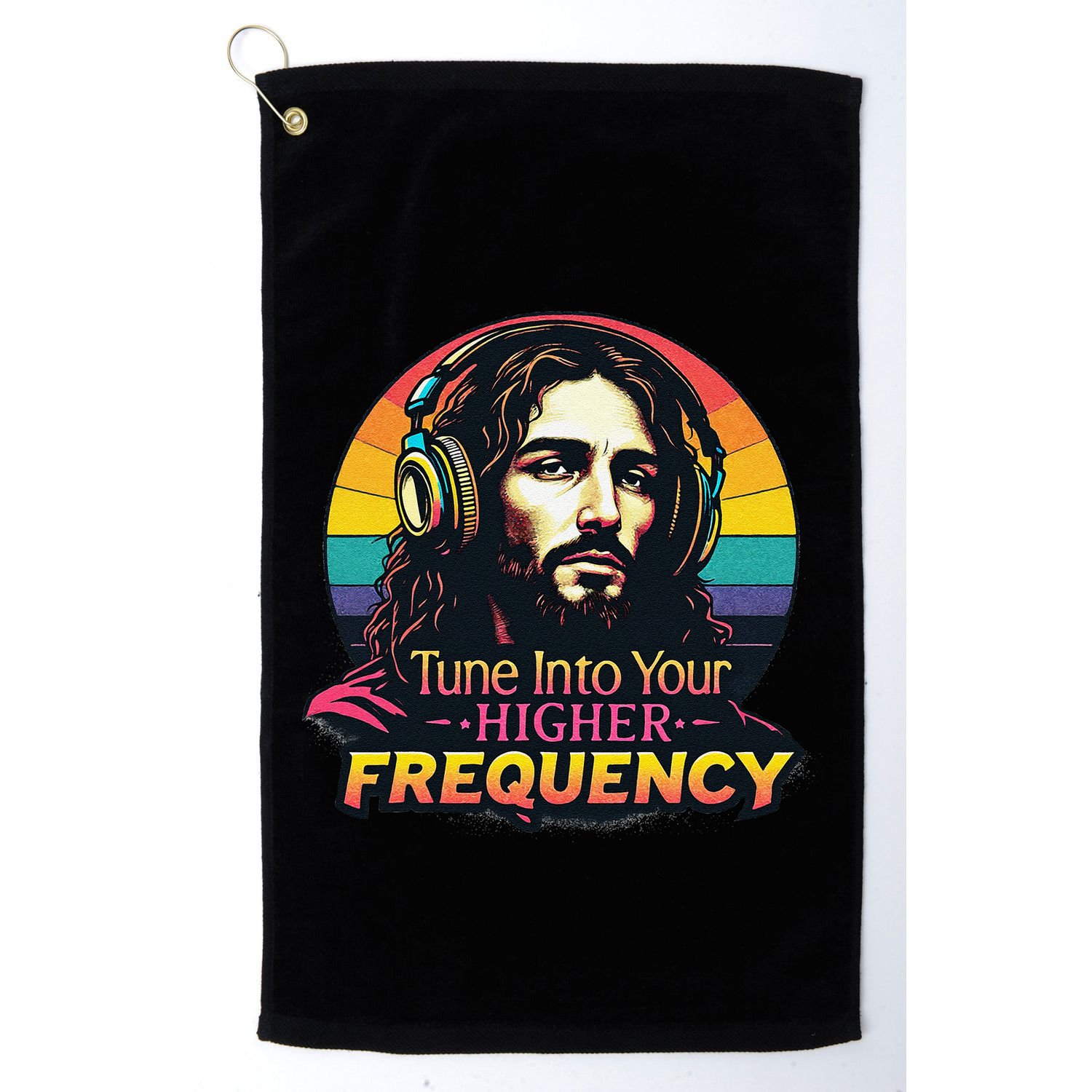 Tune Into Your Higher Frequency Jesus Golf Towel