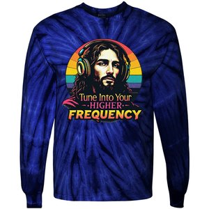 Tune Into Your Higher Frequency Jesus Tie-Dye Long Sleeve Shirt